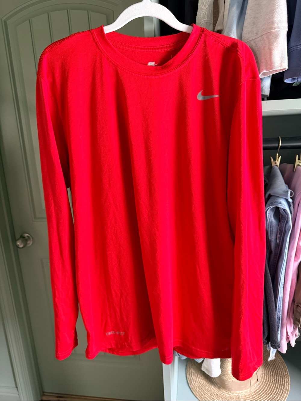 Nike Men’s Long Sleeve Performance Dri Fit Top - Red